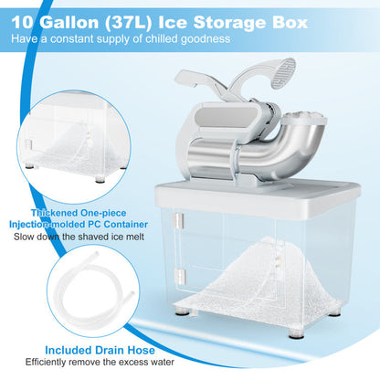 300W Commercial Ice Crusher with Dual Blades and Safety Switch