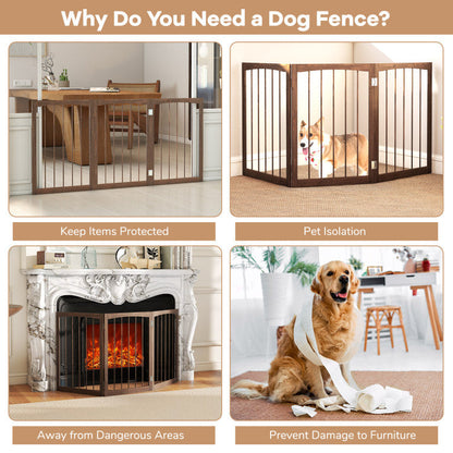30 Inch Tall Wooden Pet Fence for Cats Small and Medium Dogs