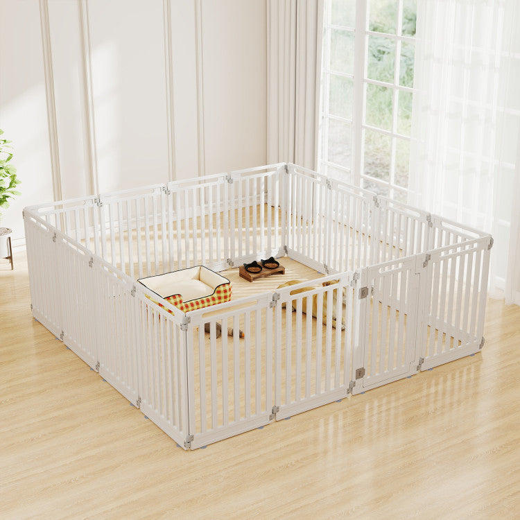 31.5" Height Indoor Outdoor Dog Playpen with 16 Panels