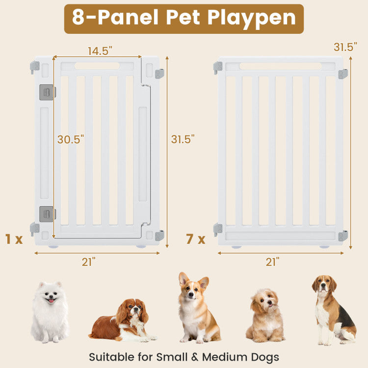 31.5" Height Indoor Outdoor Dog Playpen with 16 Panels