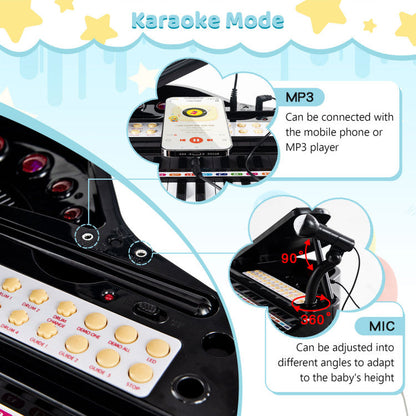 31 Keys Kids Piano Keyboard with Stool and Piano Lid