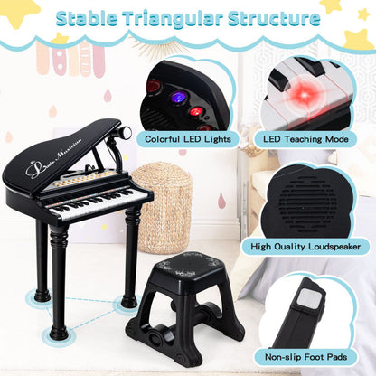 31 Keys Kids Piano Keyboard with Stool and Piano Lid