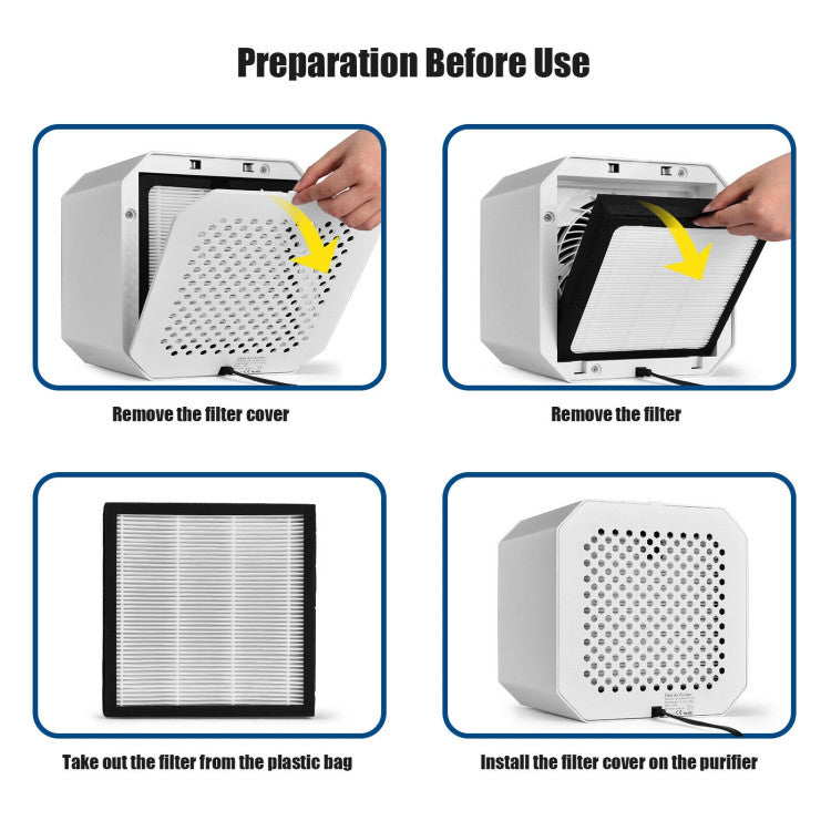 Desktop HEPA Air Purifier Home Air Cleaner with 2-in-1 Composite HEPA Filter