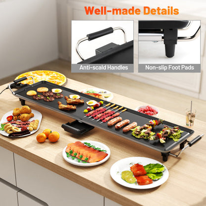 35 Inch Extra Large Electric Griddle with Adjustable Temperature Thermostats and Drip Tray