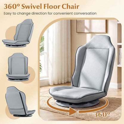 360° Swivel Floor Gaming Chair with 5-Level Adjustable Backrest