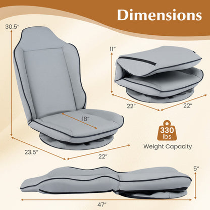 360° Swivel Floor Gaming Chair with 5-Level Adjustable Backrest