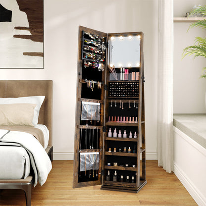 360° Swivel Jewelry Cabinet with Full Length Mirror