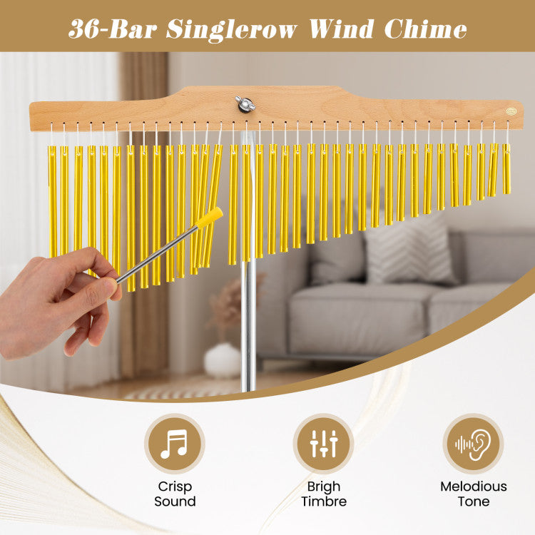 36-Bar Single-Row Chimes Percussion Instrument