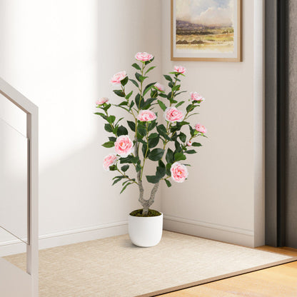 36 Inch Artificial Camellia Tree with Blooming Flower 1 Pack