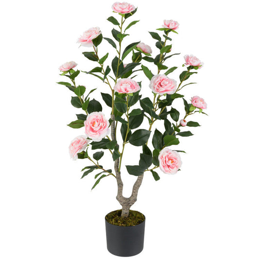 36 Inch Artificial Camellia Tree with Blooming Flower 1 Pack