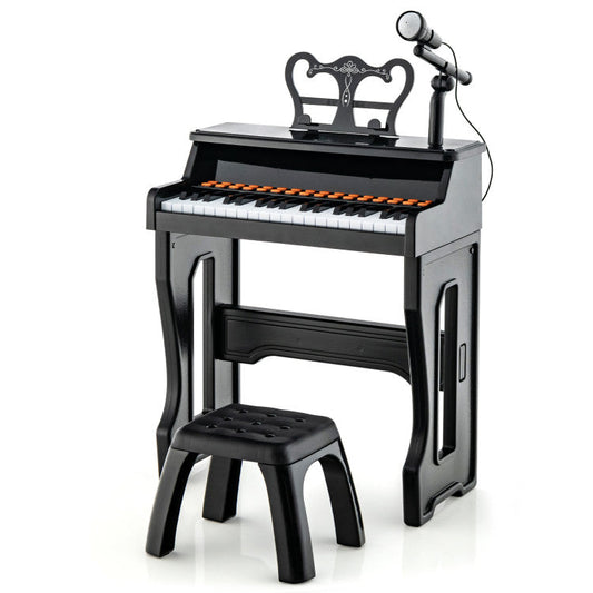 37 Keys Music Piano with Microphone Kids Piano Keyboard with Detachable Music Stand