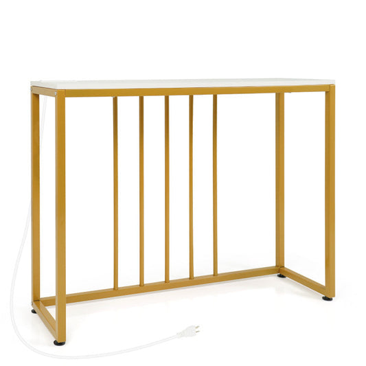 39"Modern Console Table with Built-in Charging Station