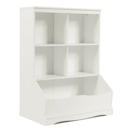 3-Tier kids Multi-Functional Bookcase with 5 Open Storage Compartments
