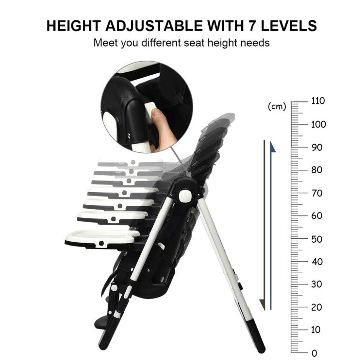 Foldable High Chair with Multiple Adjustable Backrests