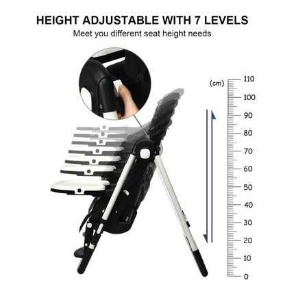 Foldable High Chair with Multiple Adjustable Backrests