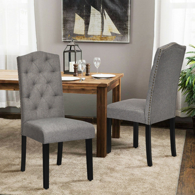 Set of 2 Modern Tufted Dining Chairs with Padded Seat