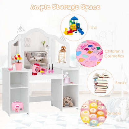 2-in-1 Detachable Design Kids Vanity Dressing Table