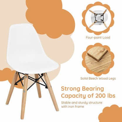 4 Pieces Medieval Style Children Chair Set with Wood Legs