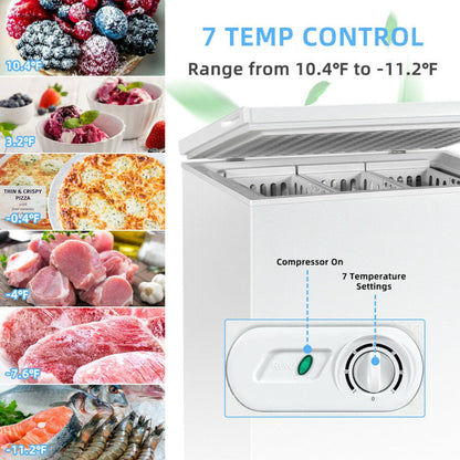 5 Cu.ft Chest Freezer with 3 Removable Storage Baskets