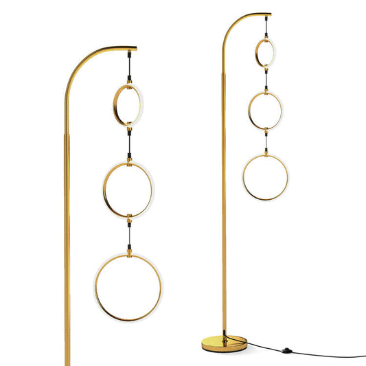 3-Circle Dimmable LED Floor Lamp with Foot Pedal Switch 3 Color Temperatures