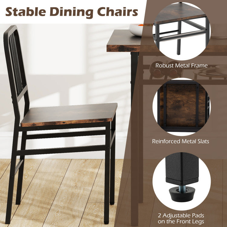 3-Piece Dining Table Set with Rectangular Kitchen Table and 2 Chairs