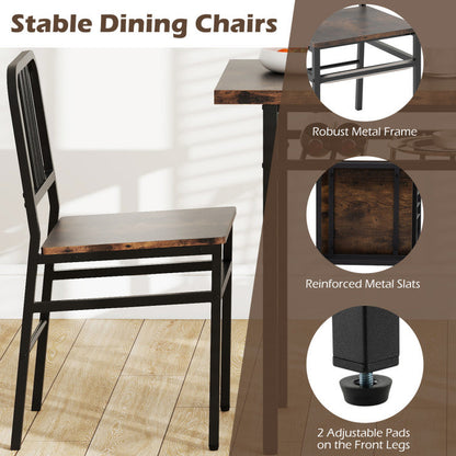 3-Piece Dining Table Set with Rectangular Kitchen Table and 2 Chairs