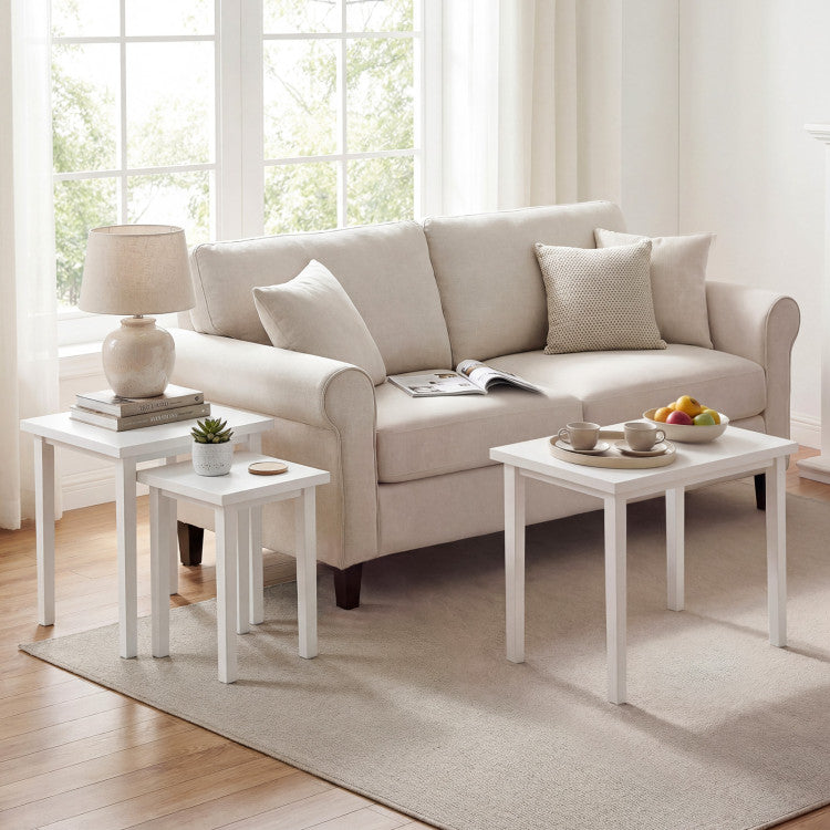 3-Piece Farmhouse Rectangle Side Table Set for Living Room