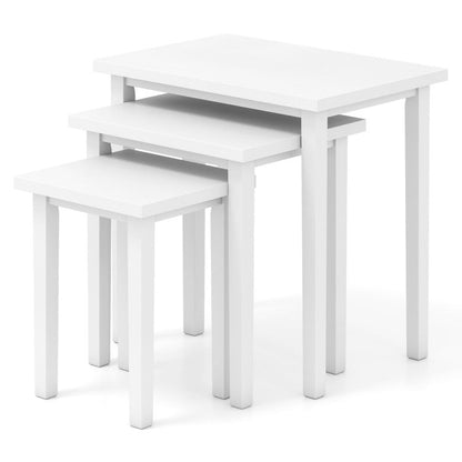 3-Piece Farmhouse Rectangle Side Table Set for Living Room
