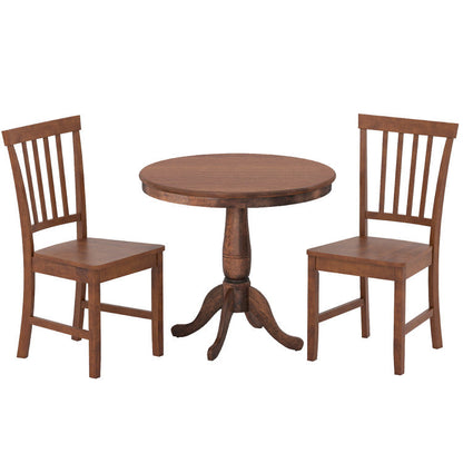 3 Pieces Wooden Dining Table and Chair Set for Cafe Kitchen Living Room