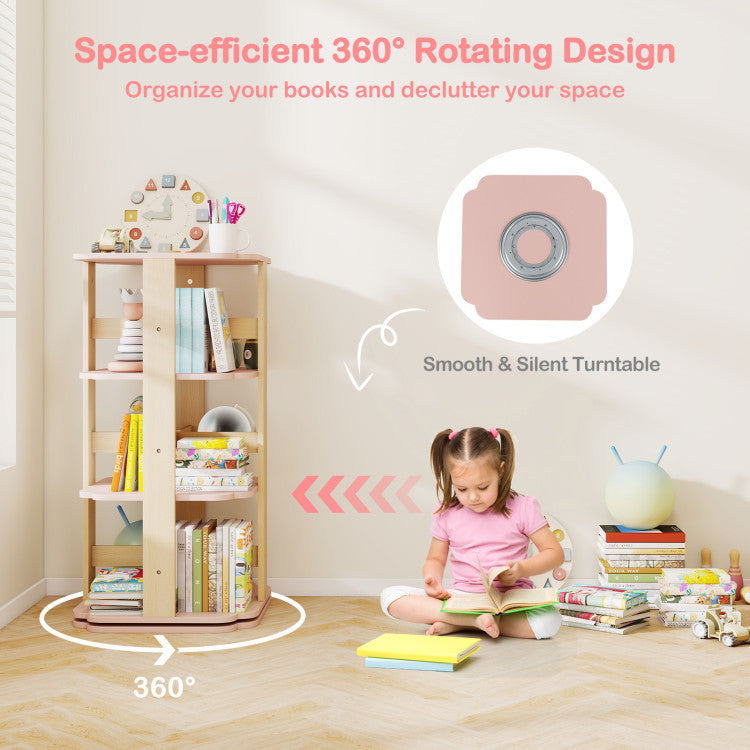 3-Tier Freestanding Corner Toddler Book Rack with 12 Sectors