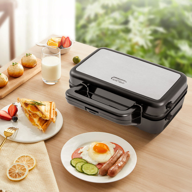 3-in-1 1082W Sandwich Maker with Removable Non-Stick Plates