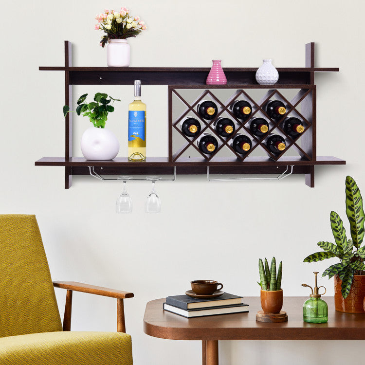 3-in-1 Dining Set: Windsor Chairs, Industrial Sideboard & Wall-Mount Wine Rack Combo