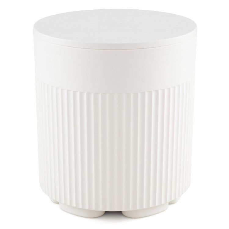 3-in-1 Outdoor Cooler Side Table with Fluted Design for Deck