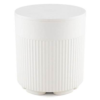 3-in-1 Outdoor Cooler Side Table with Fluted Design for Deck