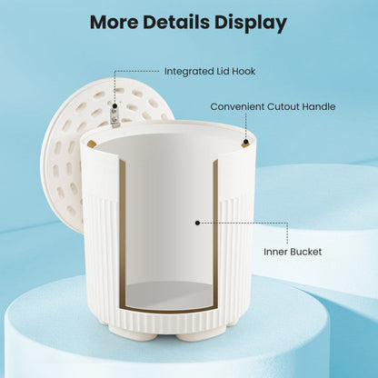 3-in-1 Outdoor Cooler Side Table with Fluted Design for Deck