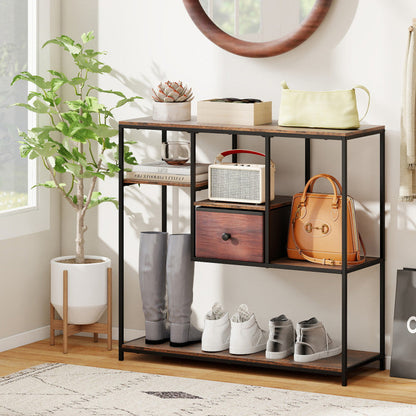 40 Inch Console Table Behind Sofa Couch with Storage