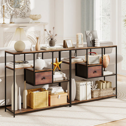 40 Inch Console Table Behind Sofa Couch with Storage