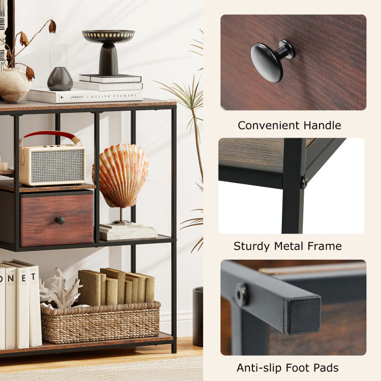 40 Inch Console Table Behind Sofa Couch with Storage