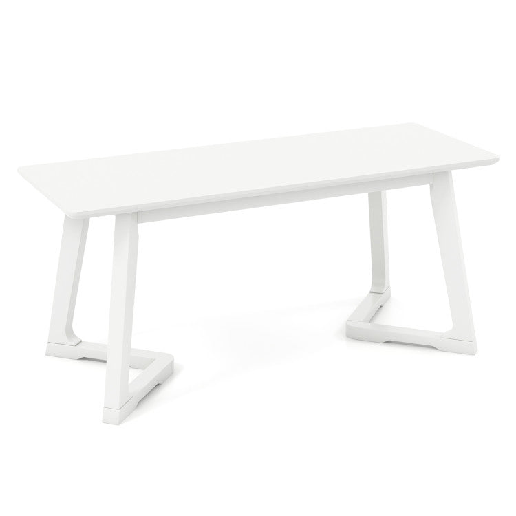 42 Inch Modern Entryway Bench Long Dining Bench with Rubber Wood Legs
