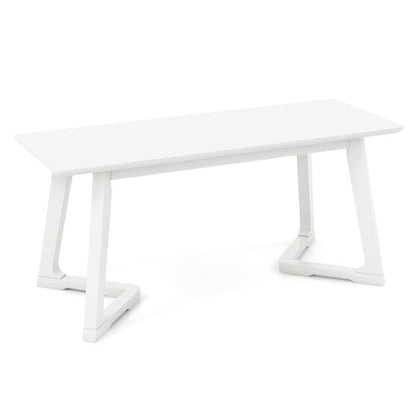 42 Inch Modern Entryway Bench Long Dining Bench with Rubber Wood Legs