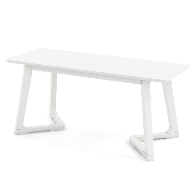 42 Inch Modern Entryway Bench Long Dining Bench with Rubber Wood Legs