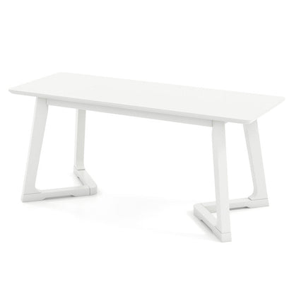 42 Inch Modern Entryway Bench Long Dining Bench with Rubber Wood Legs
