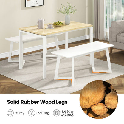 42 Inch Modern Entryway Bench Long Dining Bench with Rubber Wood Legs