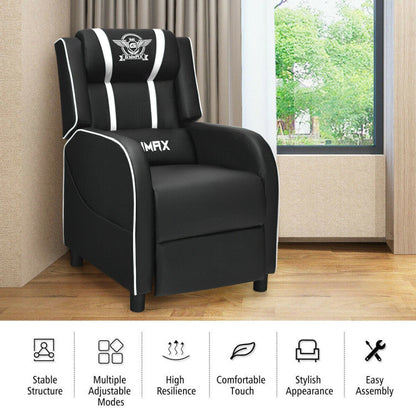 Massage Gaming Recliner PU Leather Chair with Footrest