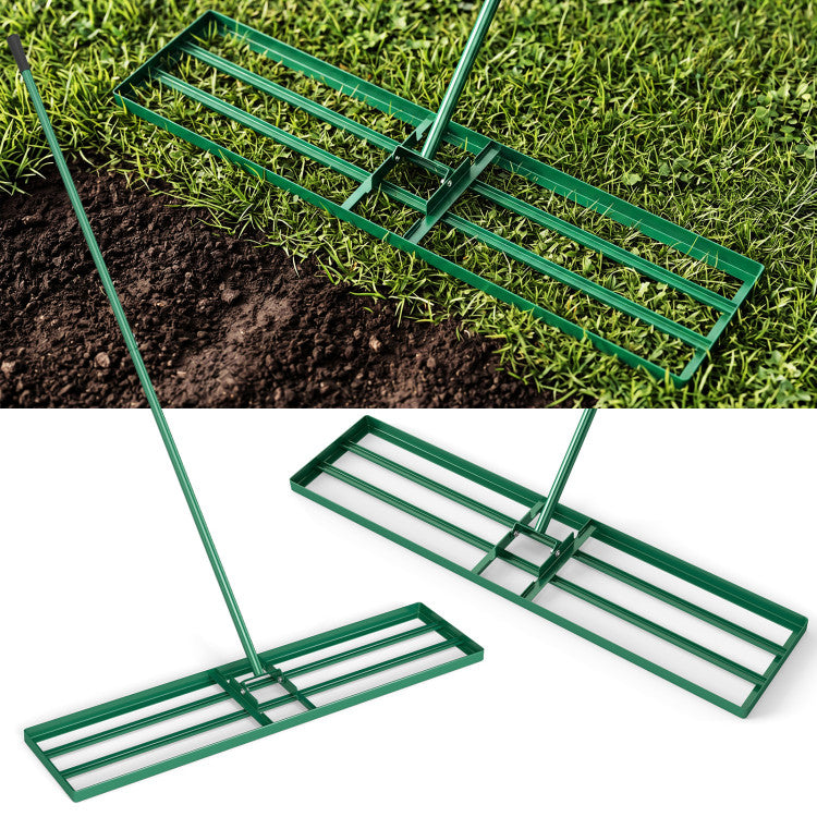 42 x 10 Inch Lawn Leveling Rake with Ergonomic Handle