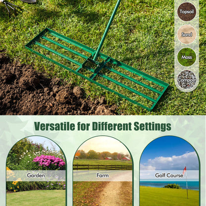 42 x 10 Inch Lawn Leveling Rake with Ergonomic Handle