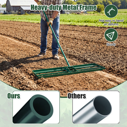 42 x 10 Inch Lawn Leveling Rake with Ergonomic Handle