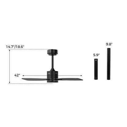 42inch Ceiling Fan with Light and Remote 3CCT LED with Memory 4H Timer 6 Speeds