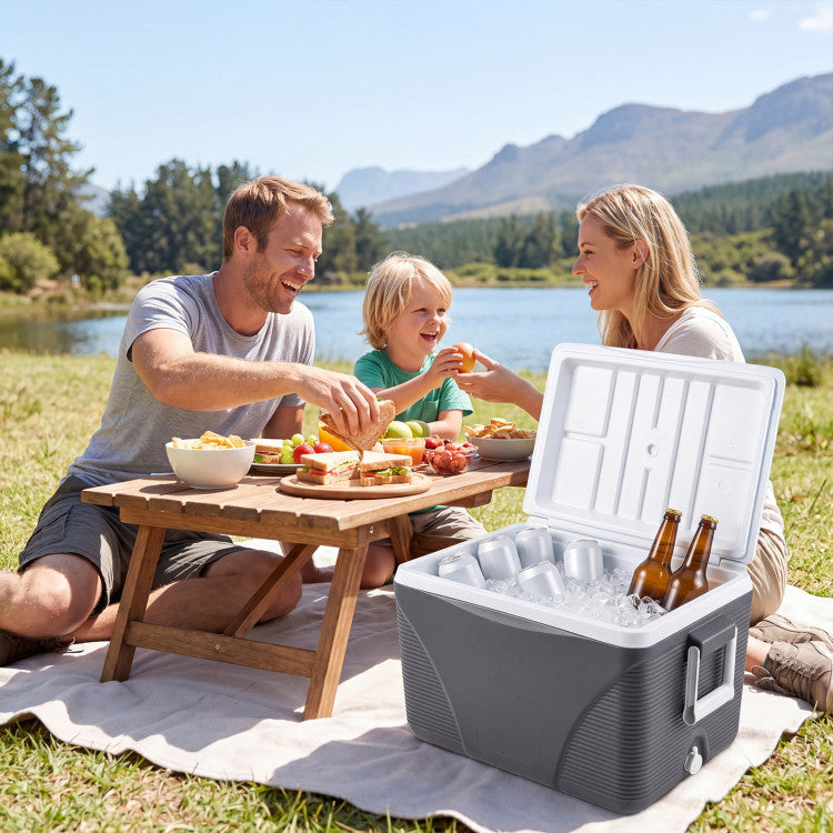 43.3 Quart Portable Hard Coolerwith Handles and 4 Cup Holders