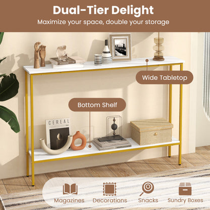 44 Inch Console Table with Shelf with Dual Anti-Tipping Kits